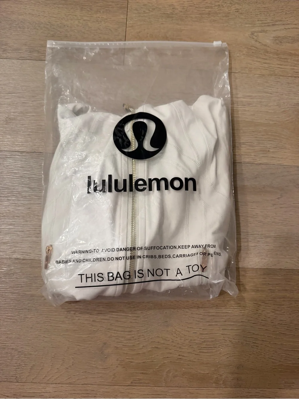 lululemon athletica White Jacket with Gold Zipper